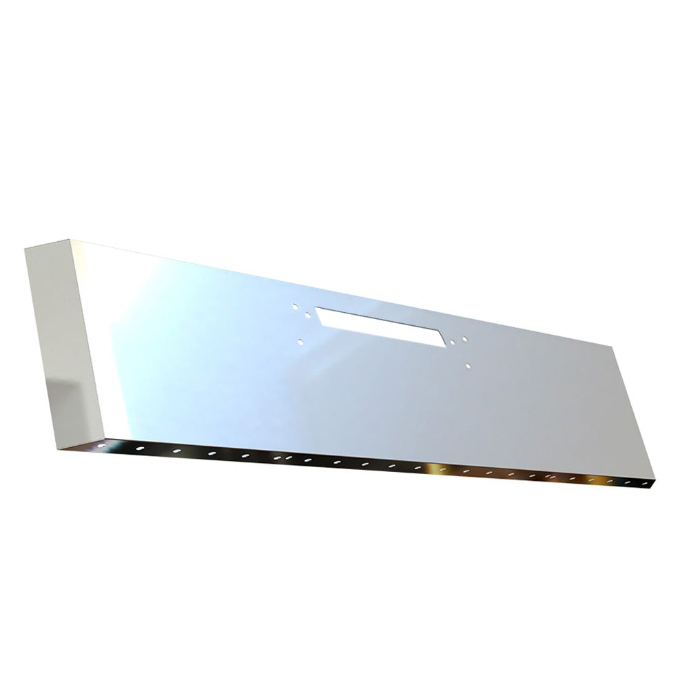 22" Western Star 4900 2007 and Older Stainless Steel Standard Mount Mitered End Bumper with Tow Hook and Under Glow Cutouts