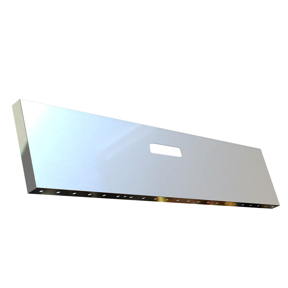 18" Western Star 4900 2008 and Newer Stainless Steel Blind Mount Boxed End Bumper with Tow Hook and Under Glow Cutouts