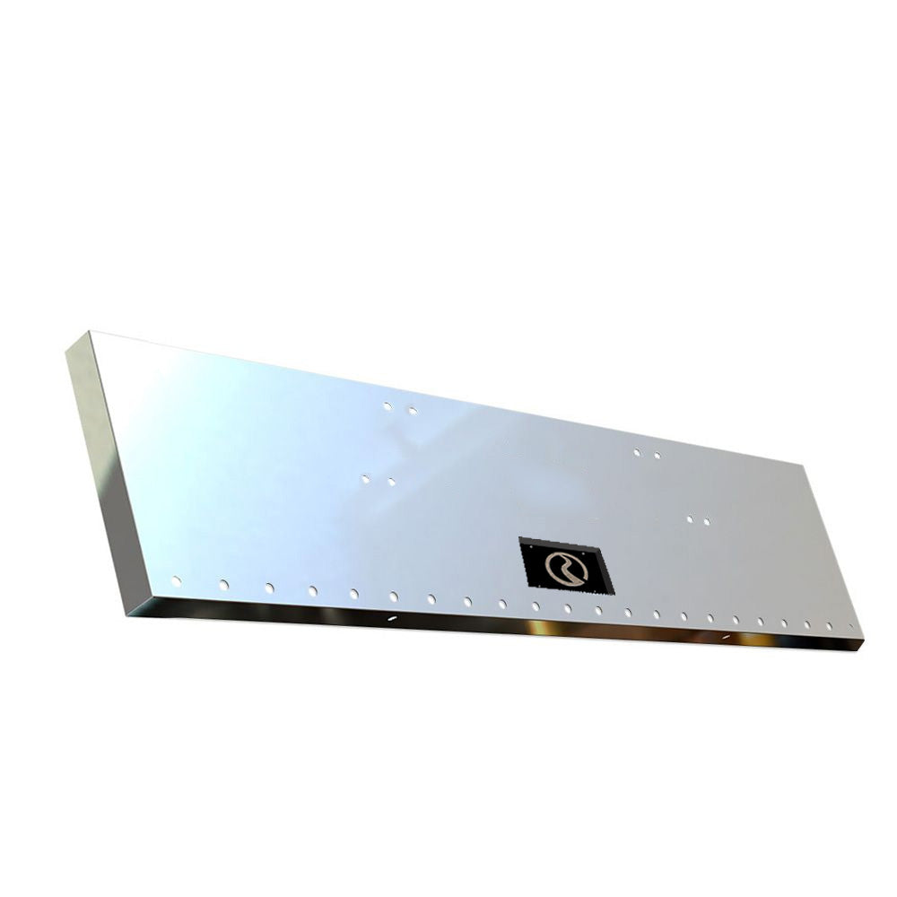 Freightliner Classic 2003 and Older 18" Stainless Steel Boxed End Bumper with Twenty-Two .75" Light Cutouts and Recessed Plate