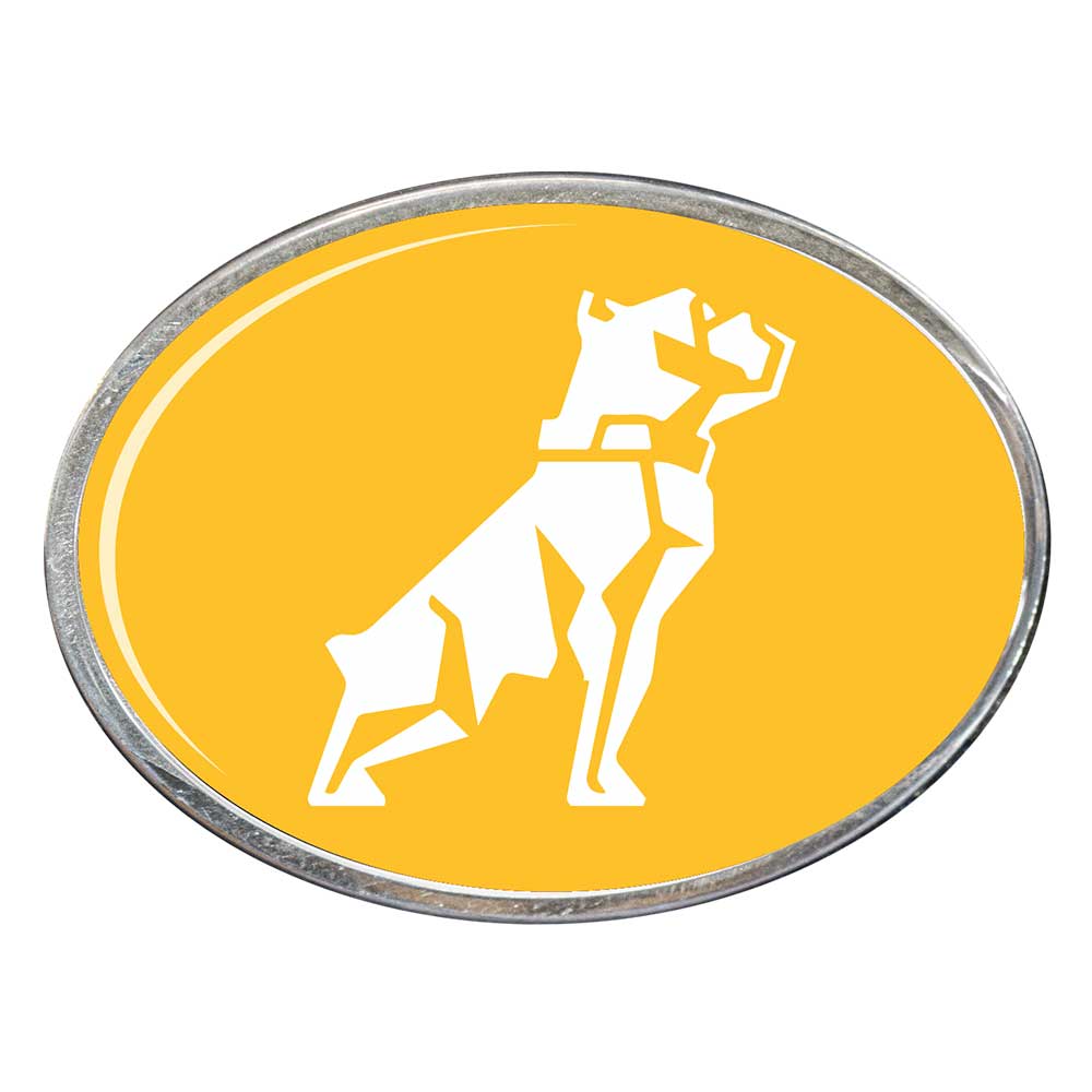 Mack Bulldog Oval Billet Aluminum with Resin Belt Buckle