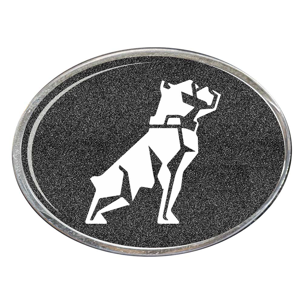 Mack Bulldog Oval Billet Aluminum with Resin Belt Buckle
