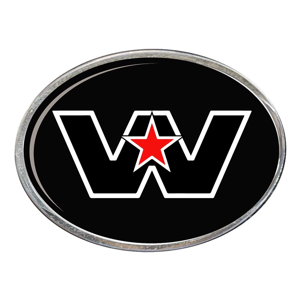 Western Star Oval Billet Aluminum with Resin Belt Buckle