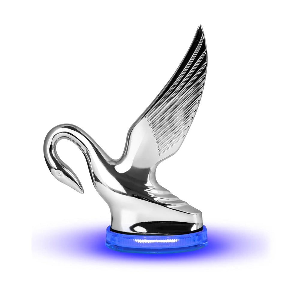 Classic Swan Hood Ornament with LED Glow Base