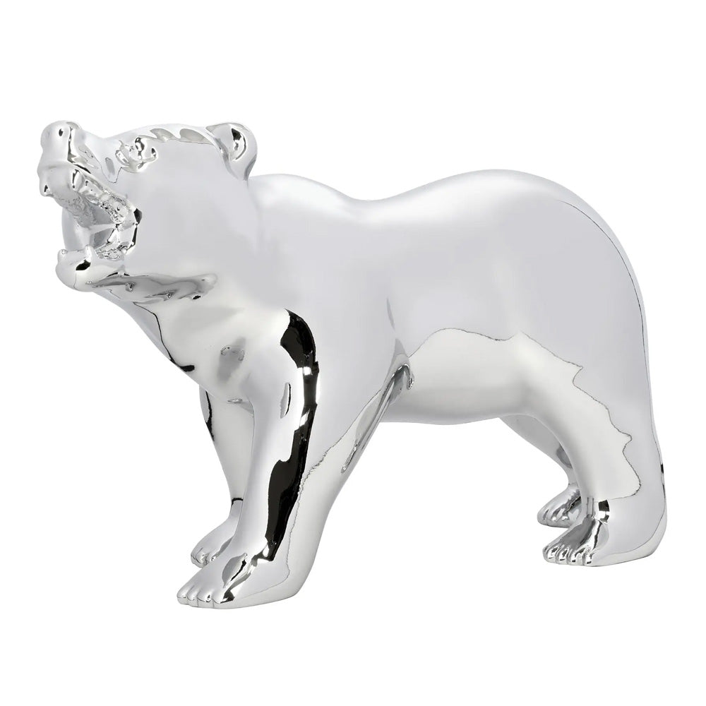 Chrome Plated Growling Bear Hood Ornament