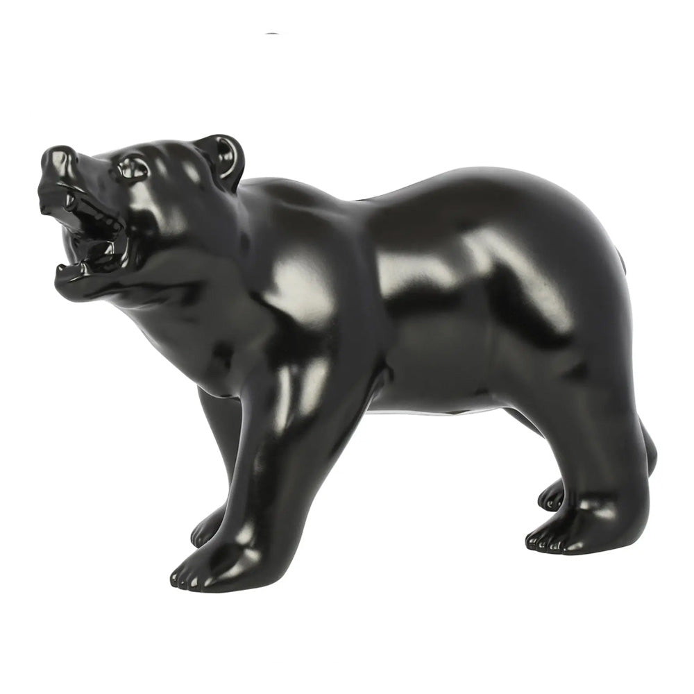 Matte Black Growling Bear Hood Ornament