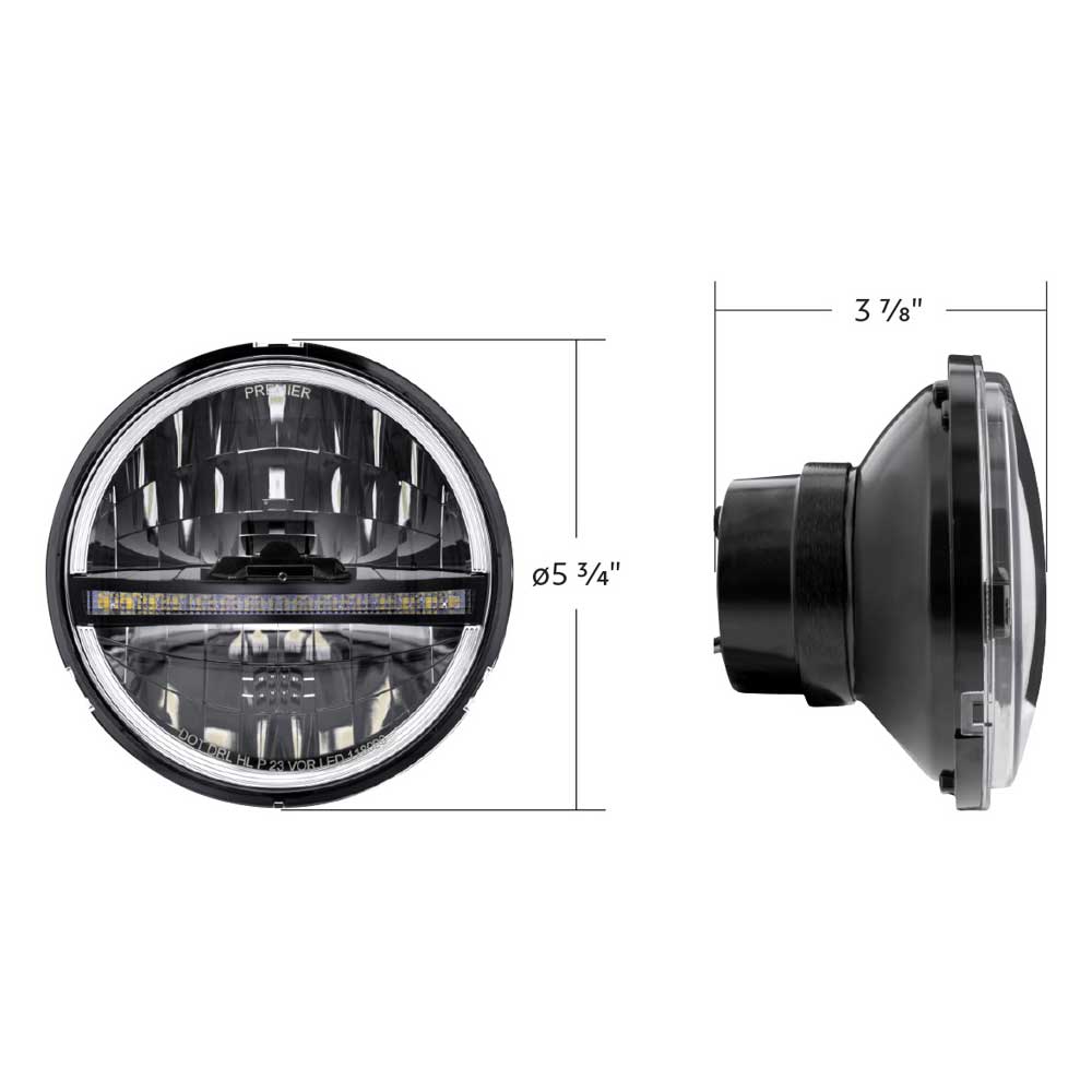 ULTRALIT 5-3/4" Headlight with 20 High Power LED with DRL Position Light