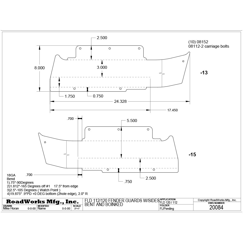 Wrap-around Fender Guards for Freightliner FLD112, FLD120
