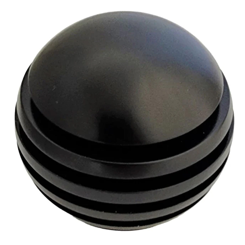 Black Billet Aluminum Ring Grooved Round Shifter Knob