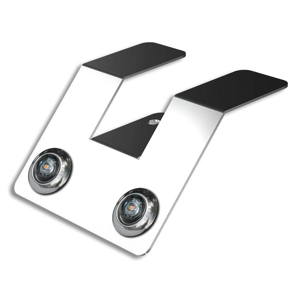 Double Amber 3/4" Button LED Light Underframe Nova Bracket
