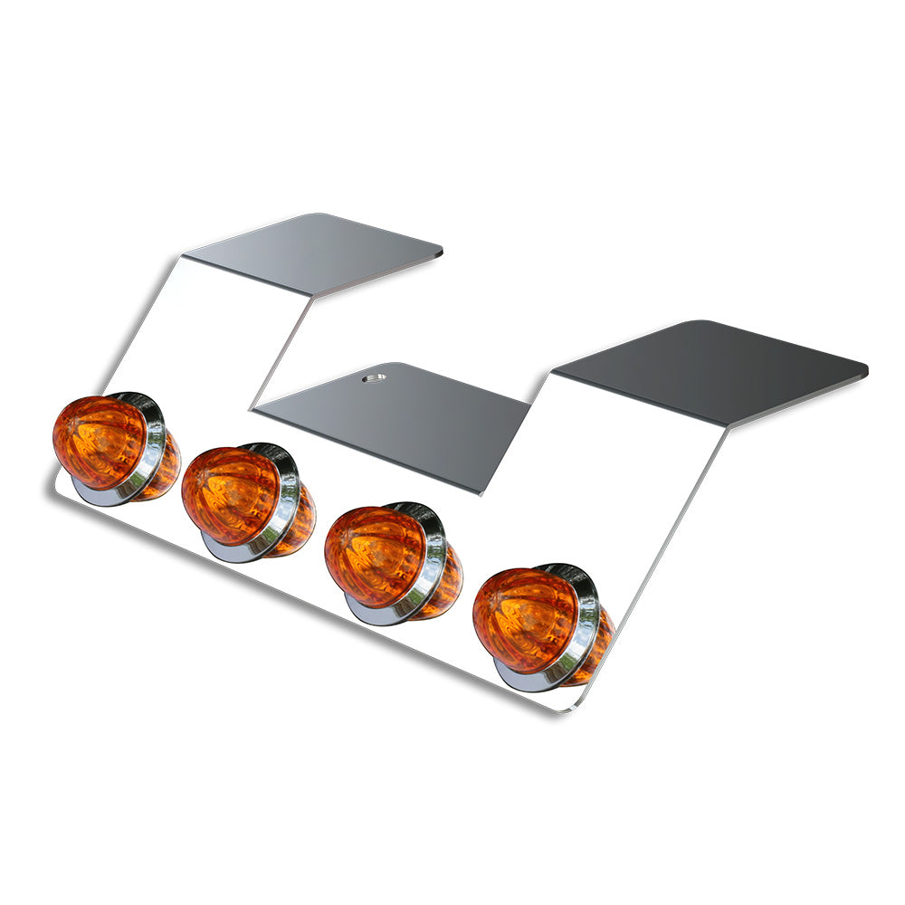Four Mini Watermelon Hero Amber LED Light Underframe Nova Bracket