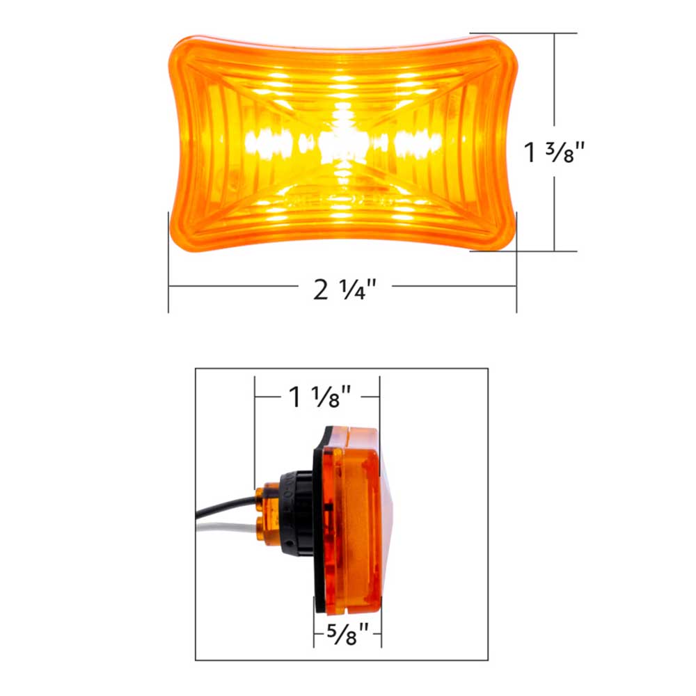 2" 3 LED Rectangle Marker Light with Grommet and Wiring