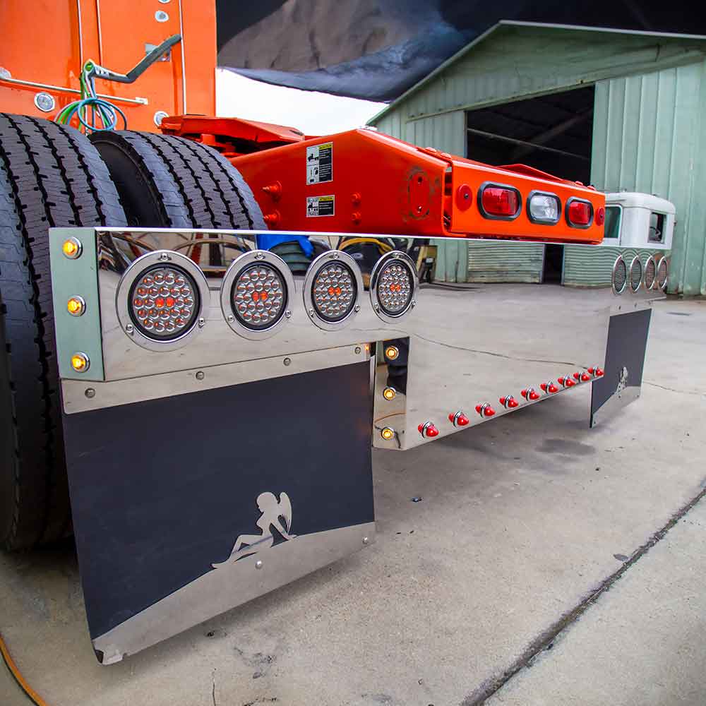 94" Stainless Steel Mitered T-bar with Eight 4" and Twenty-One 3/4" Light Holes