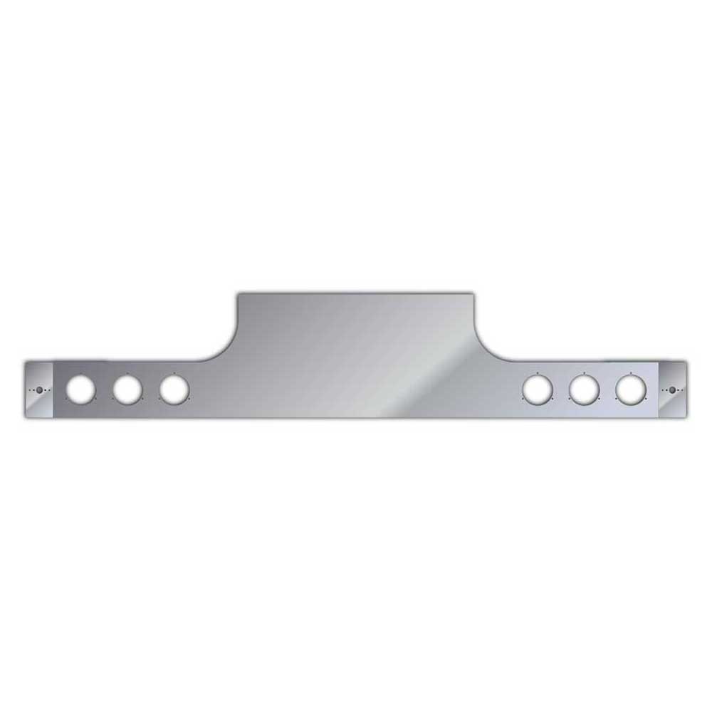 94" Mitered One-Piece Rear SS T-Bar with 34" Panel and Six 4", Two Watermelon Cutouts