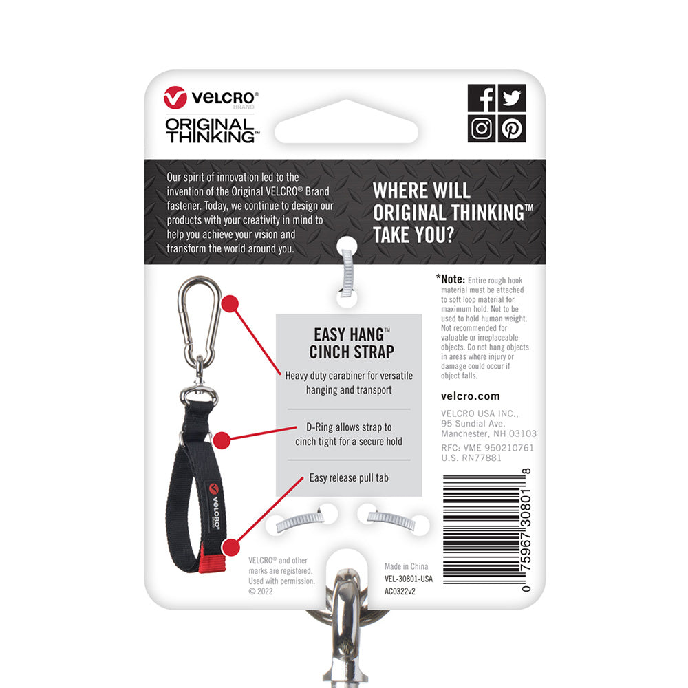Small Velcro Easy Hang Cinch Strap
