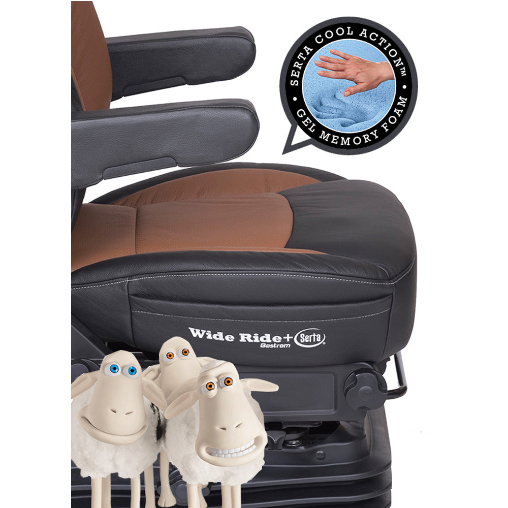 Bostrom Wide Ride + Serta Cool Action Gel Memory Foam Black Ultra-Leather High-Back Truck Seat