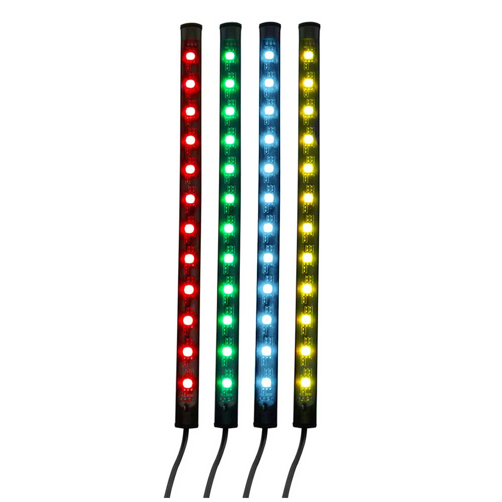 9" Multicolor LED Interior Music Sync and Color Changing Light Bars with Remote and App Control