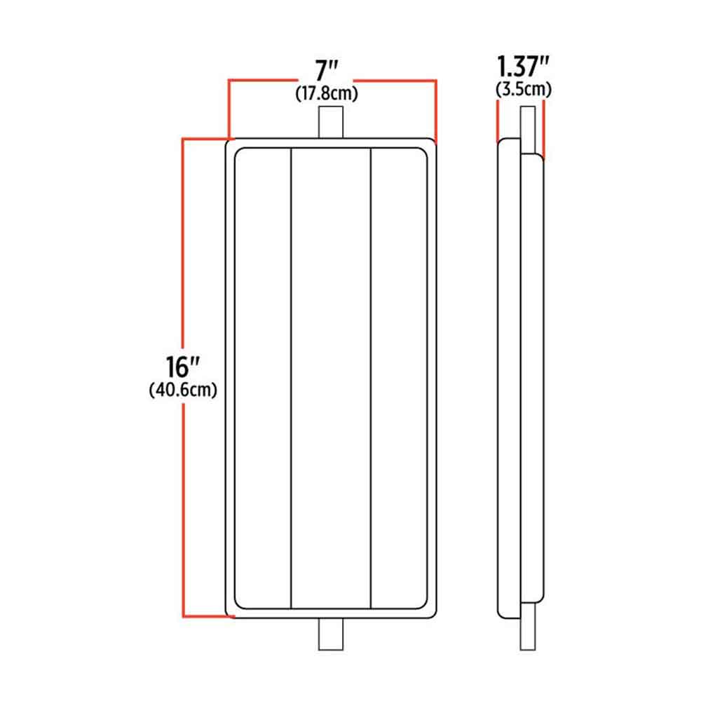 7" x 16" West Coast Heated Mirror