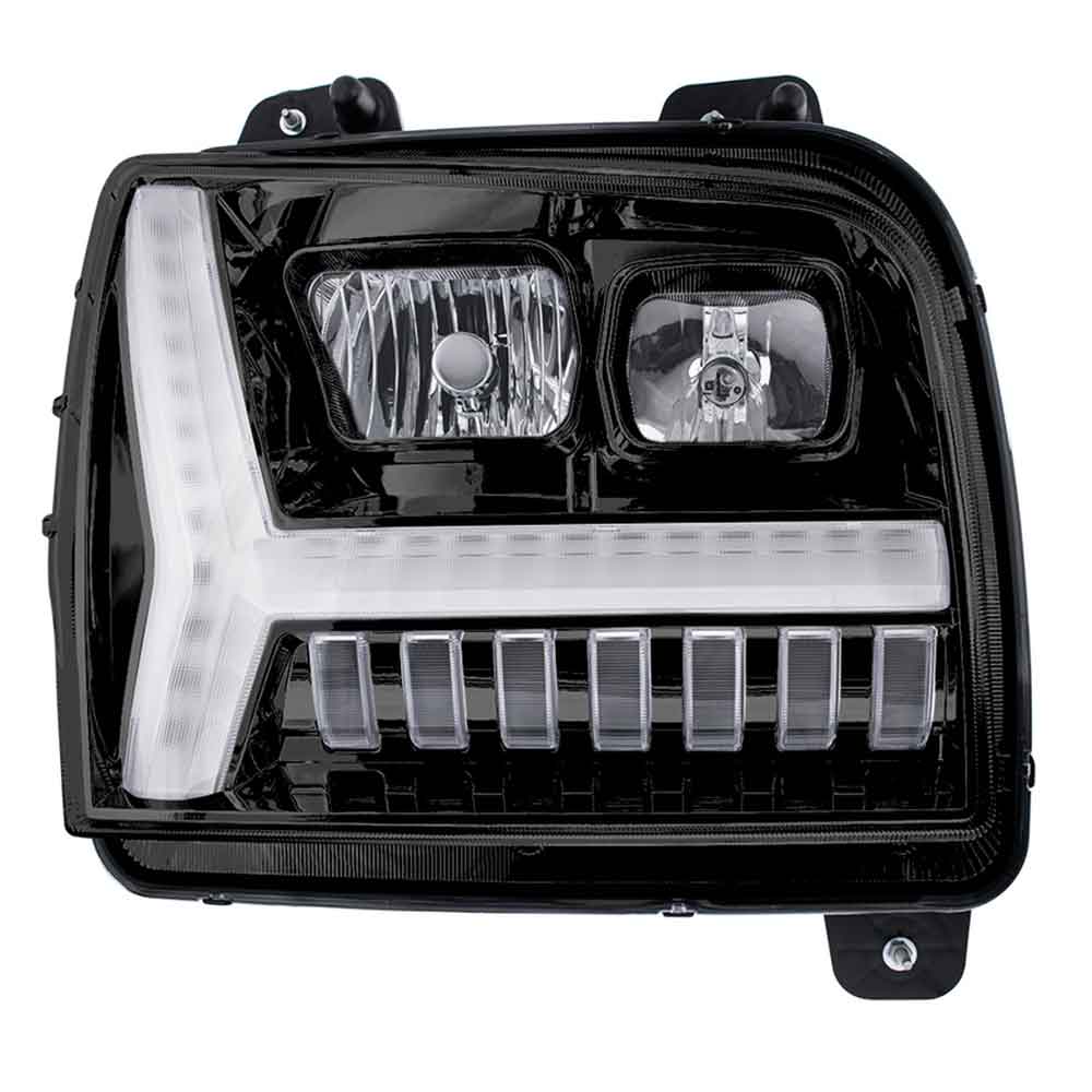 2019-22 Kenworth W990 Black Inner Housing LED DRL Light Bar & Turn Signal