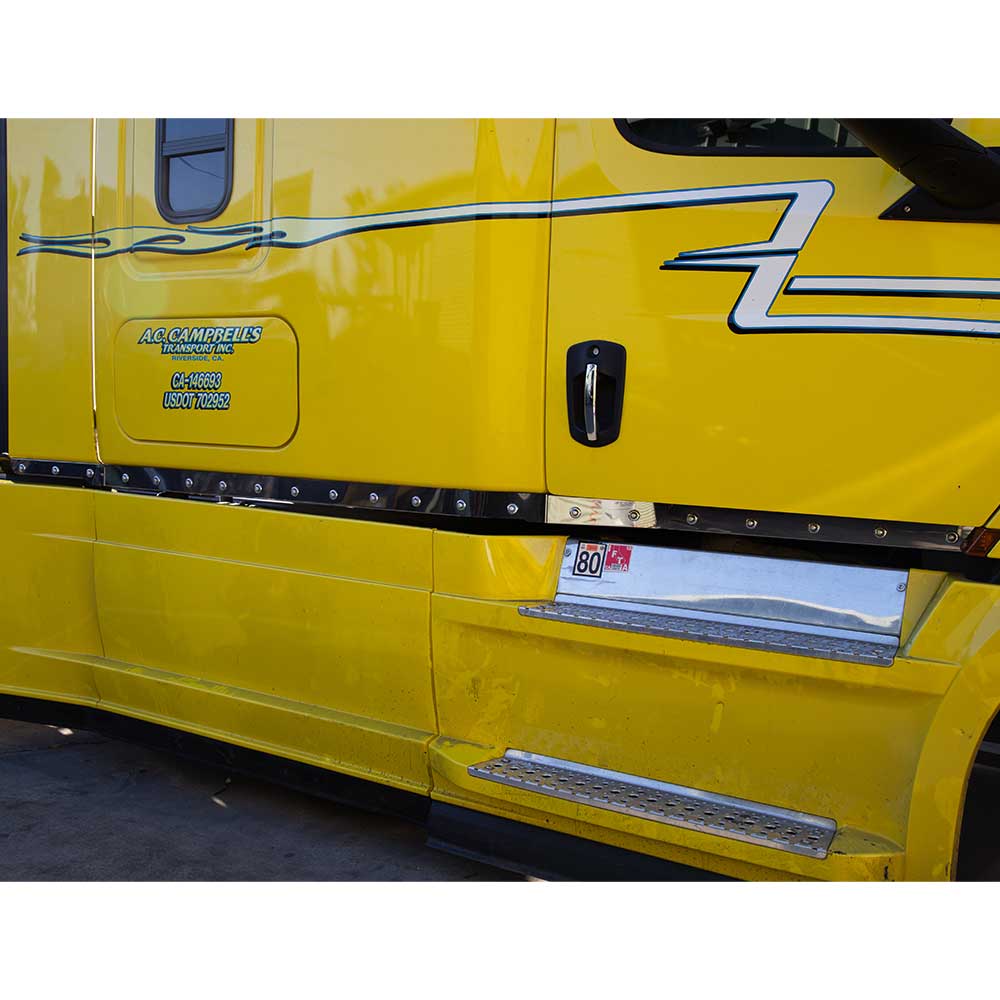 3" Freightliner Cascadia Stainless Steel Cab and 72" Sleeper Panels with Thirty-Six 3/4" Light Holes