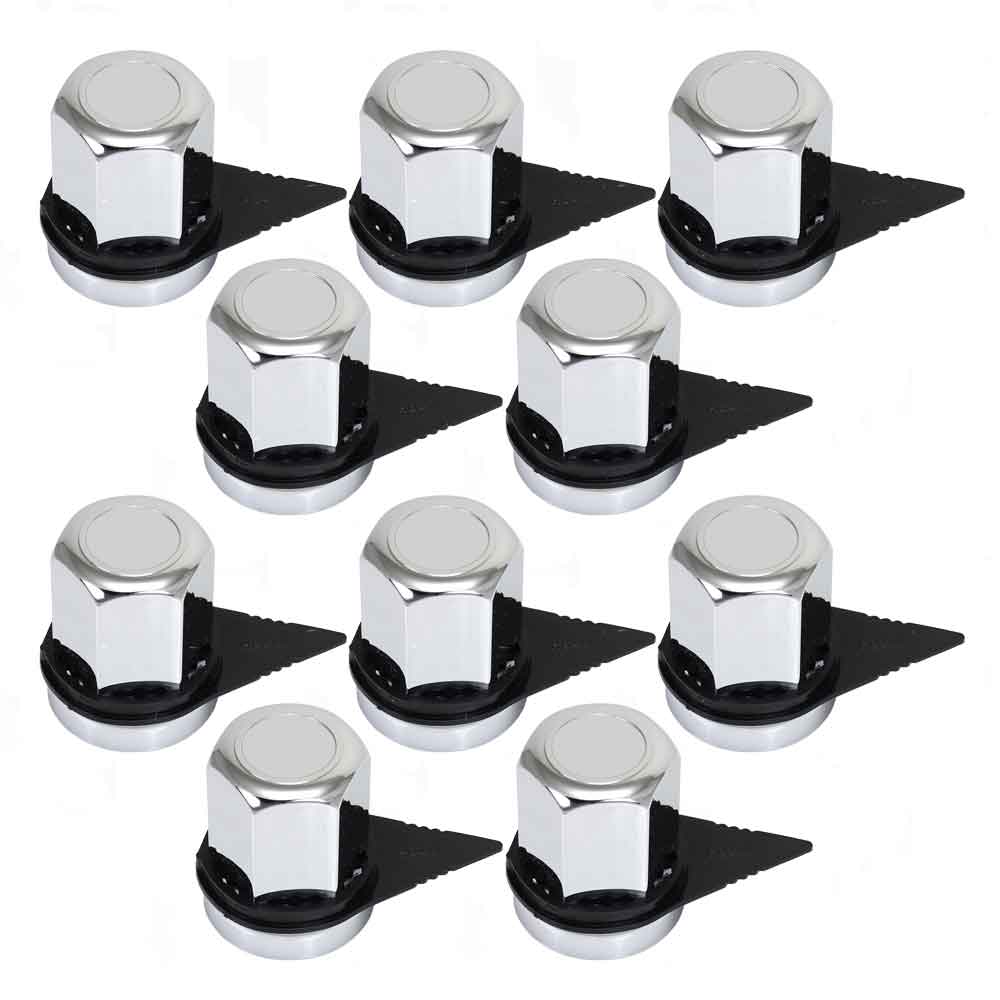 33mm Push On Nut Cover with Black Safety Lug Check Indicator - 10 Pack