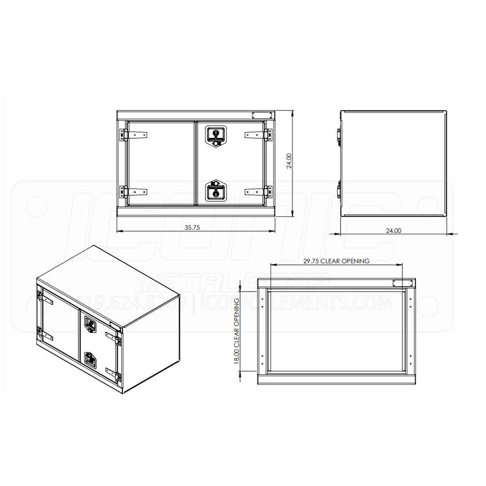 36" x 24" x 24" Smooth T Handle Toolbox