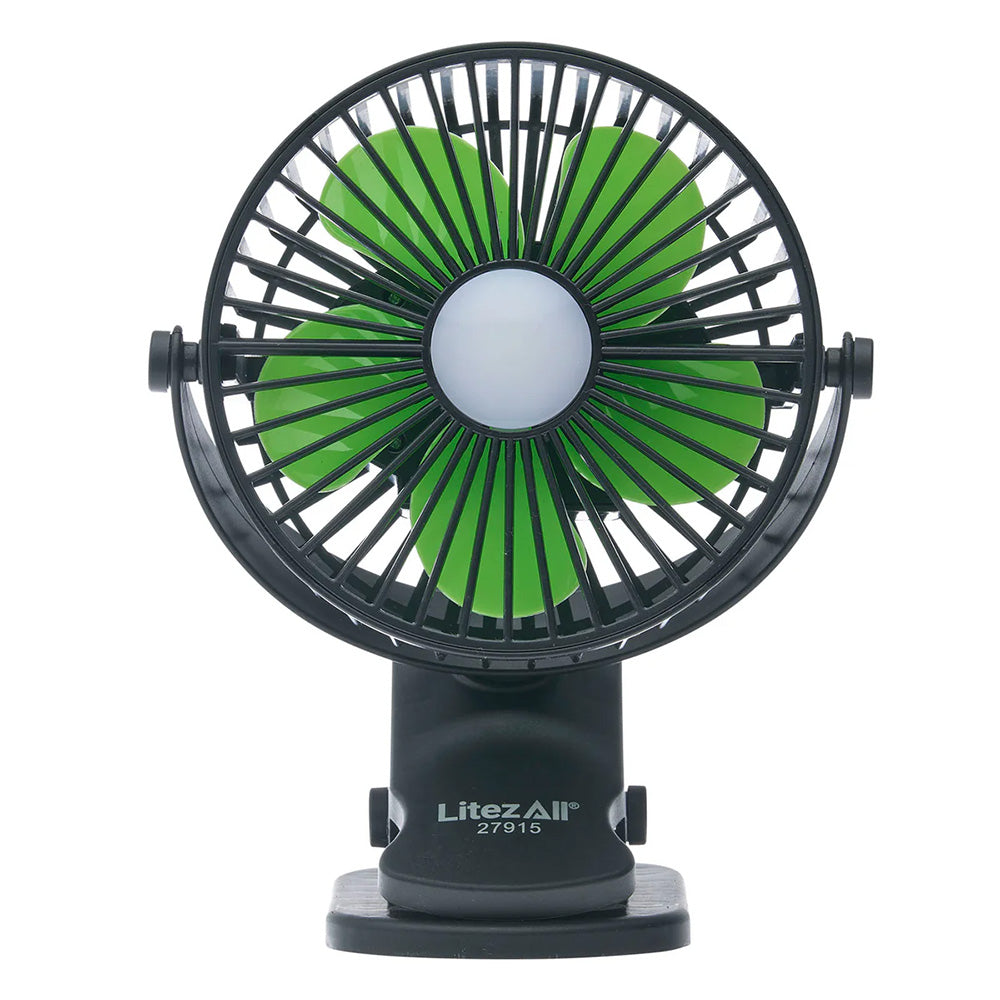 Rechargeable Clip On Fan with Light