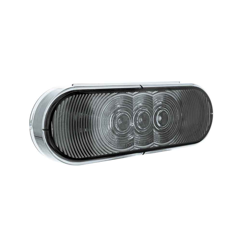 Oval White with Clear Lens Back UP LED