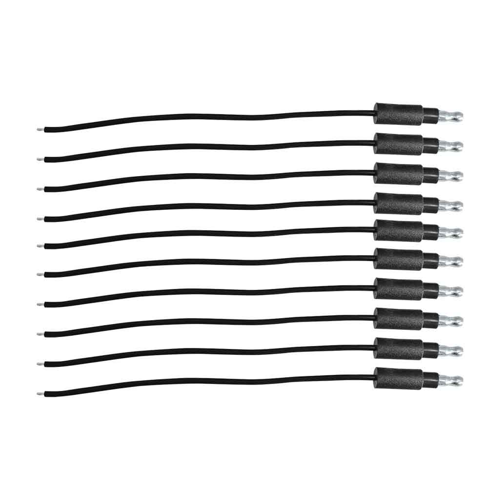 Black 6" Single Lead Bullet Plug 10 Pack