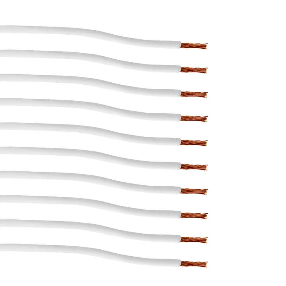 White 6" Single Lead Bullet Plug 10 Pack