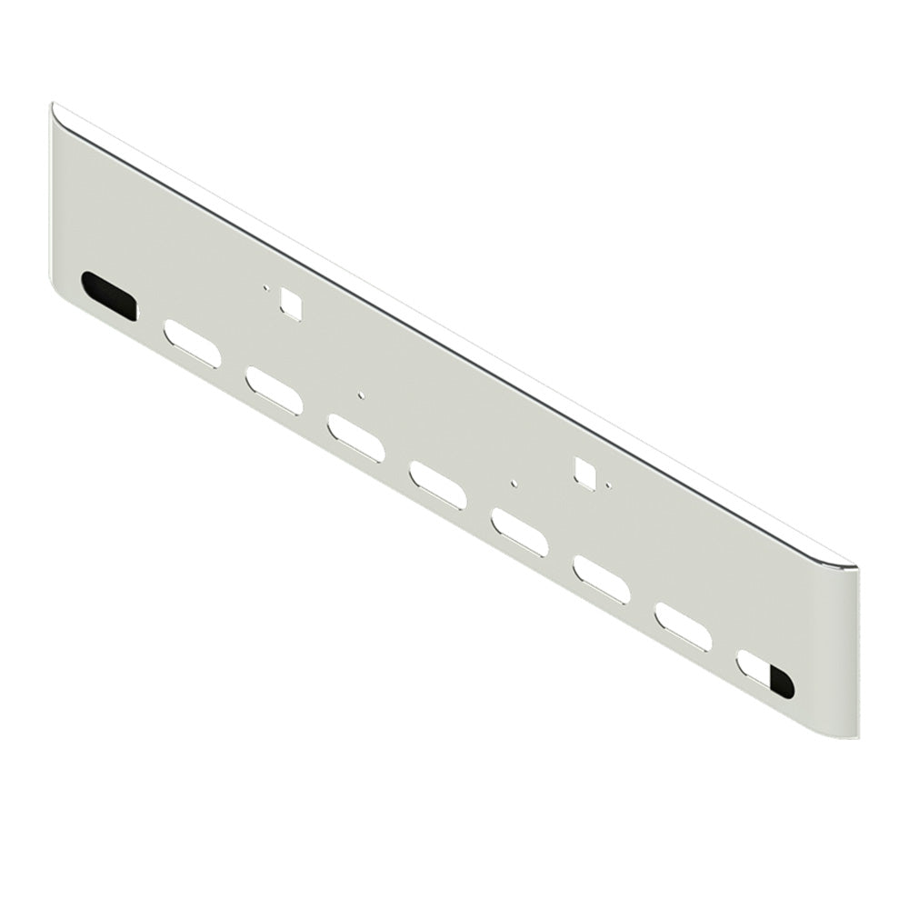 18" Texas Square Peterbilt Stainless Steel Bumper with Tow, Bolt and 9 Oval Light Holes
