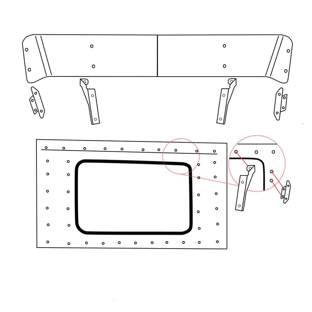Peterbilt Day Cab 38" Rear Sleeper Window Drop Visor