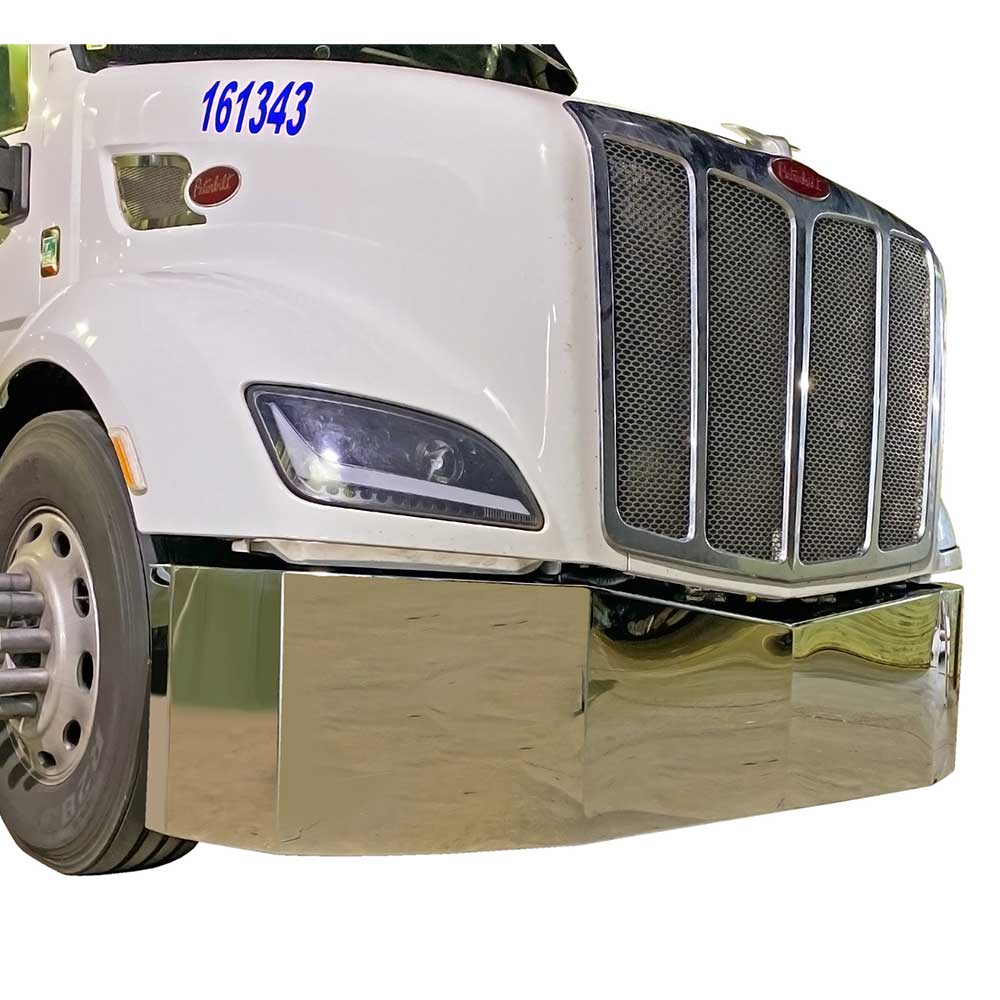 Peterbilt 579 18" Set Back Axle Blind Mount Stainless Steel Bumper
