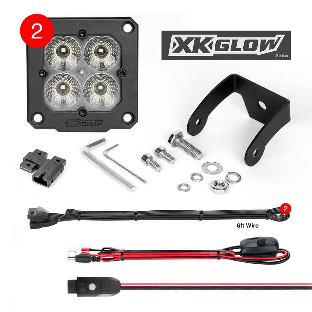 2 Piece XKChrome Flush Mount Fog Light Kit