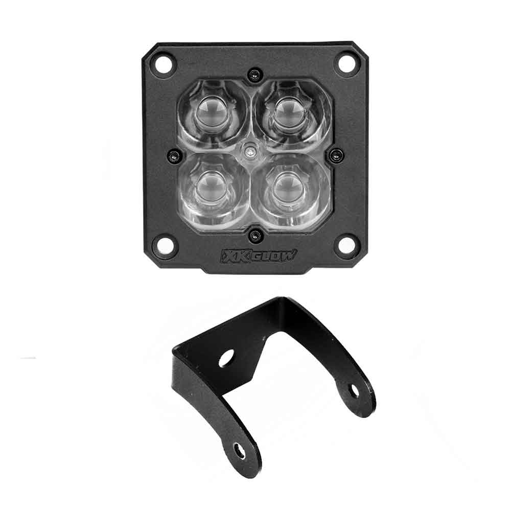 2 Piece XKChrome Flush Mount Spot Beam Light Kit