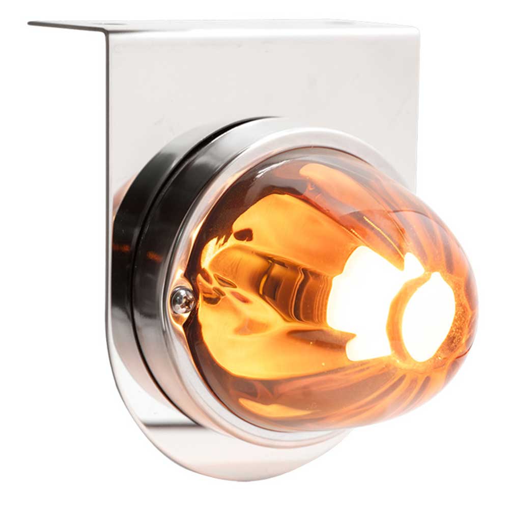 3-1/2" Dual Function Glass Watermelon LED Light with Stainless Steel Bracket Kit