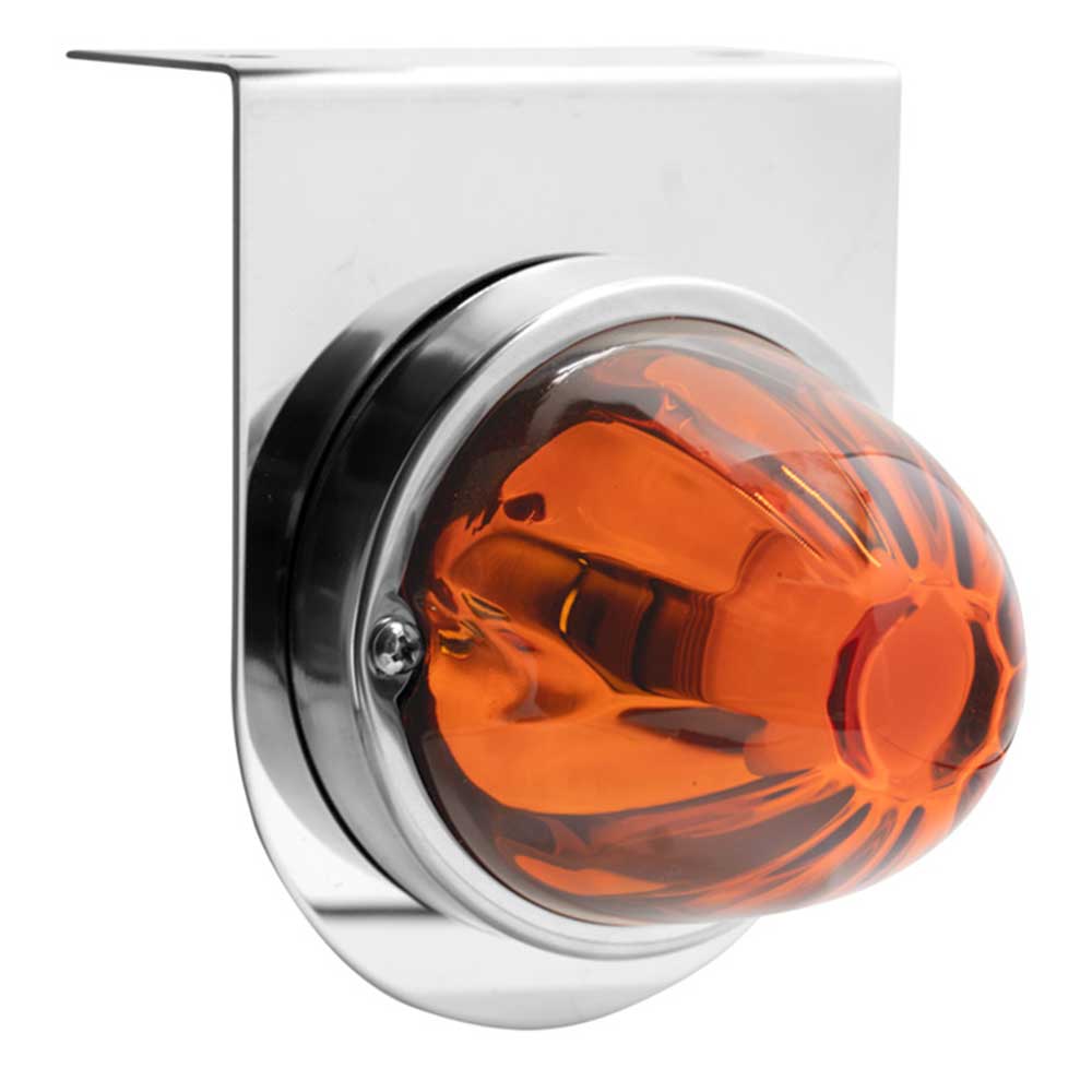 3-1/2" Dual Function Glass Watermelon LED Light with Stainless Steel Bracket Kit