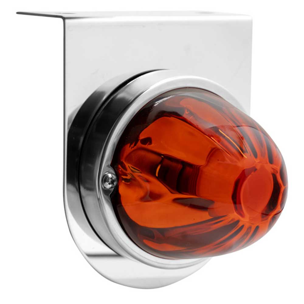 3-1/2" Dual Function Glass Watermelon LED Light with Stainless Steel Bracket Kit