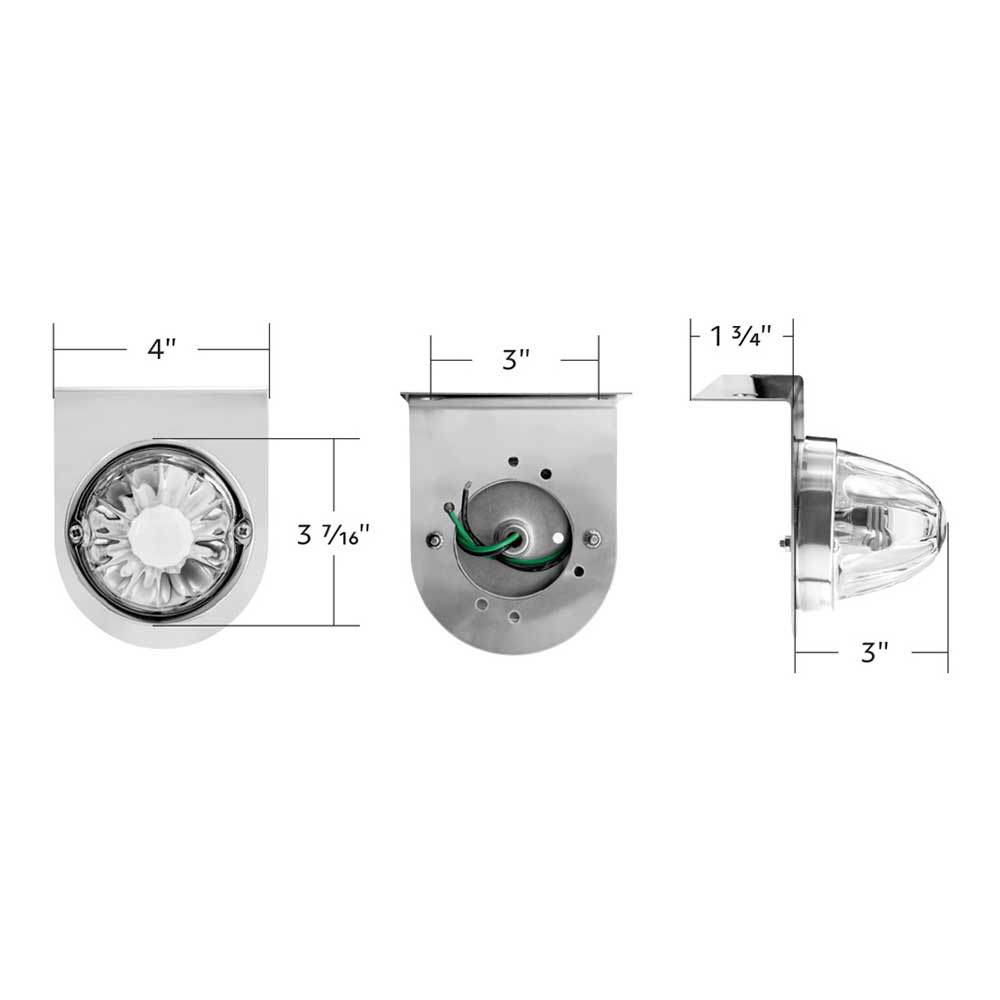 Dual Function Clear Glass Watermelon Light with Stainless Steel Light Bracket and Red LED Bulb