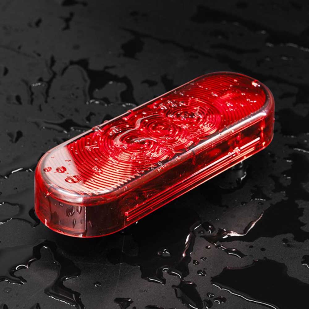 6" Red Oval 3 LED Stop, Turn & Tail Light