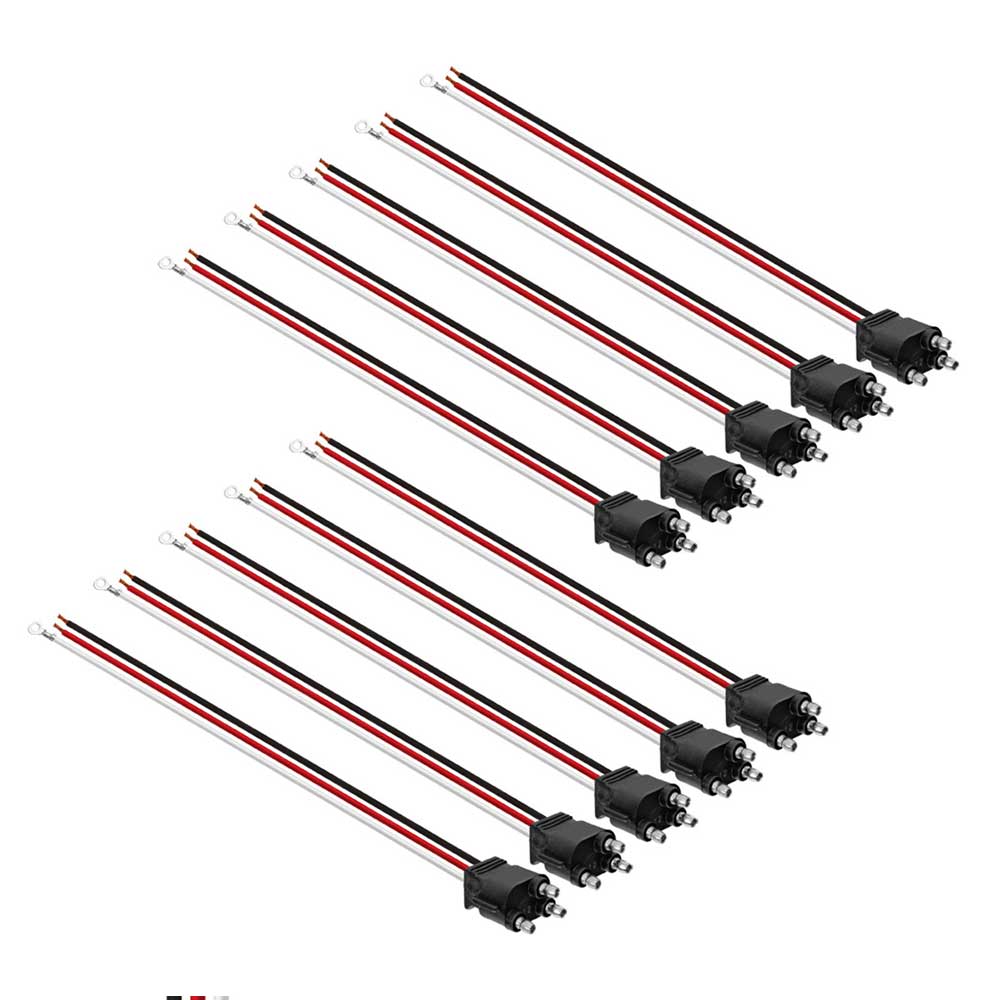 3 Prong Pigtail Plug 12" Lead - 10 Pack