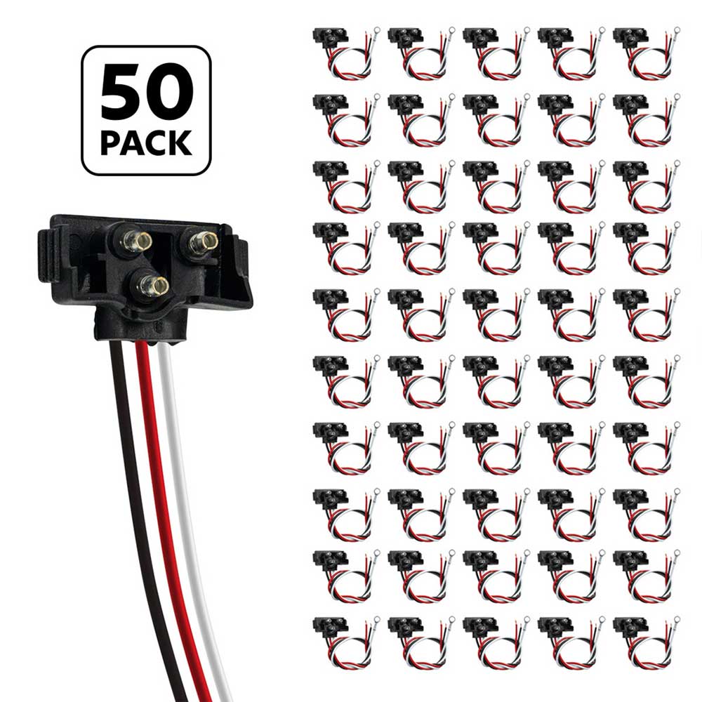 3 Prong Pigtail Plug 12" Lead - 50 Pack