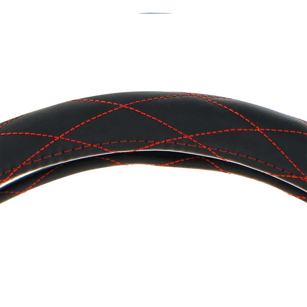 18" Diamond Stitched Leather Steering Wheel Cover