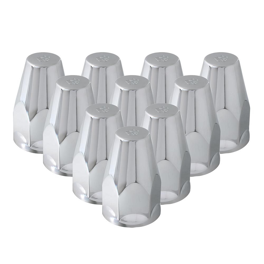 33mm Chrome Plastic Nut Covers - Thread On 10PK