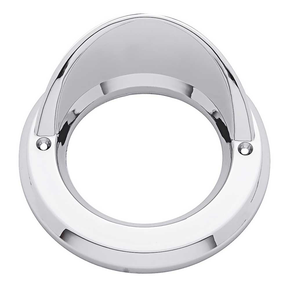 2-1/2" Chrome Plated Plastic Light Bezel with Visor and Stainless Steel Screws