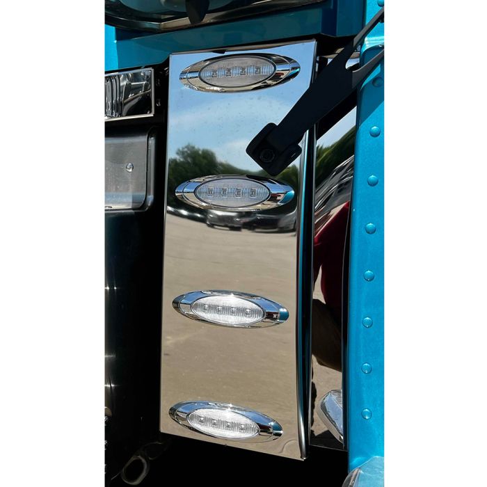 Peterbilt 589 Stainless Steel Cowl Panels Four P1 Lights