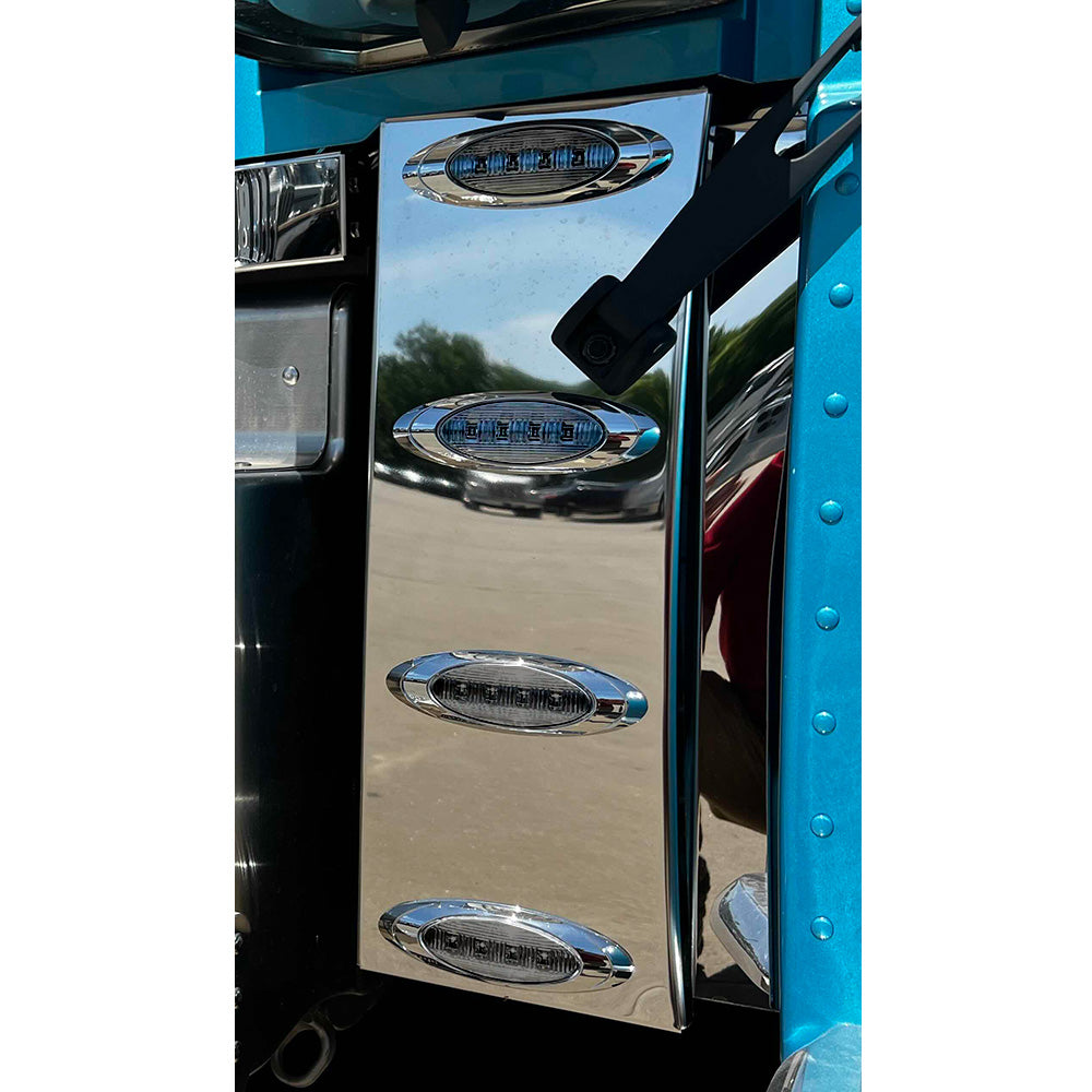Peterbilt 589 Stainless Steel Cowl Panels Four P1 Lights