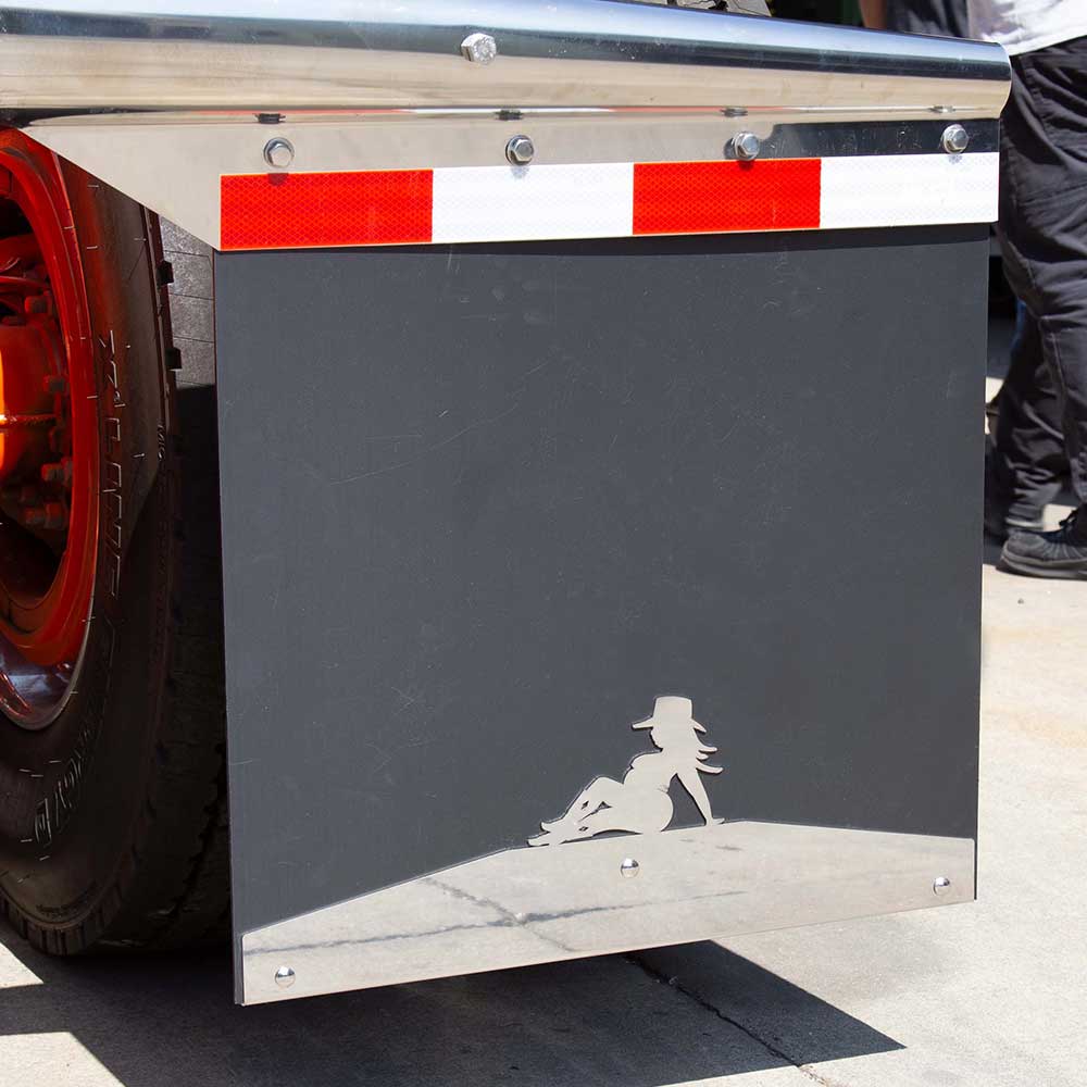 24" Curvy Sitting Cowgirl Stainless Steel Mudflap Weight (PR)