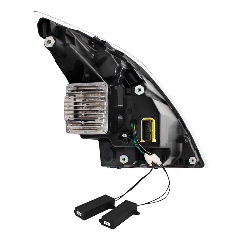 Volvo VNL 2018+ Black LED Headlight with Switchable Sequential Turn Signal