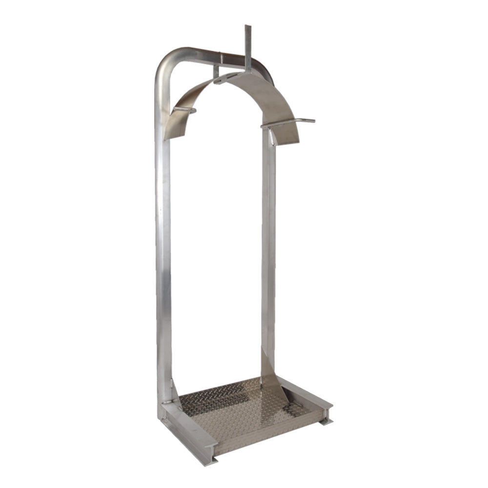 86"H Aluminum Hose Rack with Base Tray
