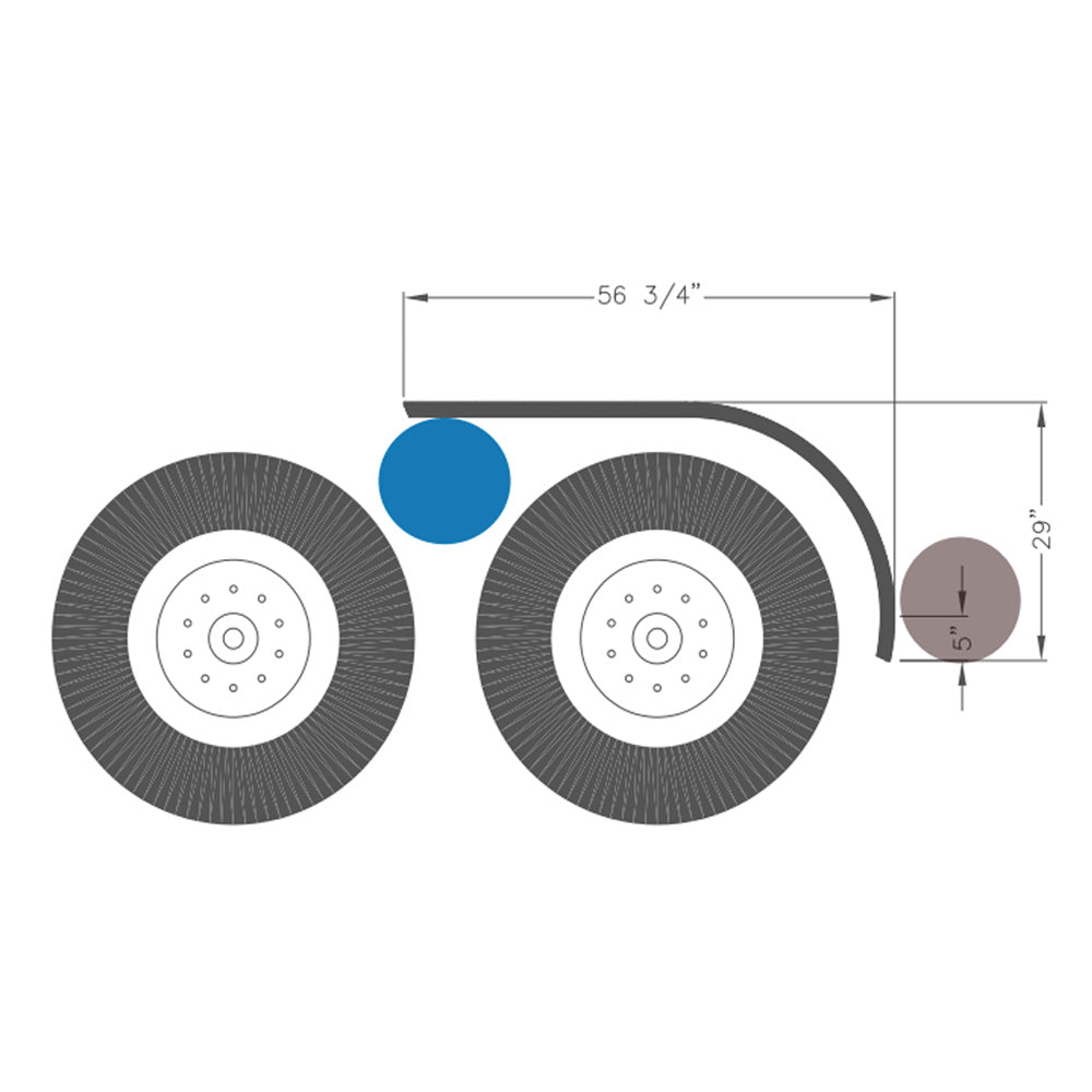 56-3/4" Stainless Steel Half Tandem Deep Drop Fenders